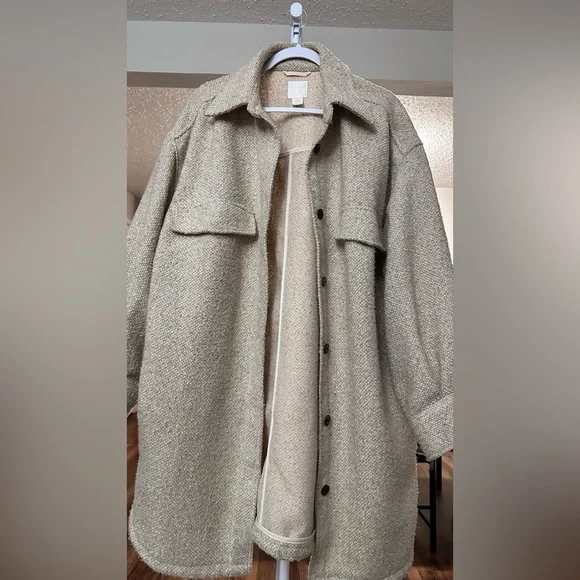 H&M Cream Textured Jacket - Picture 4 of 16